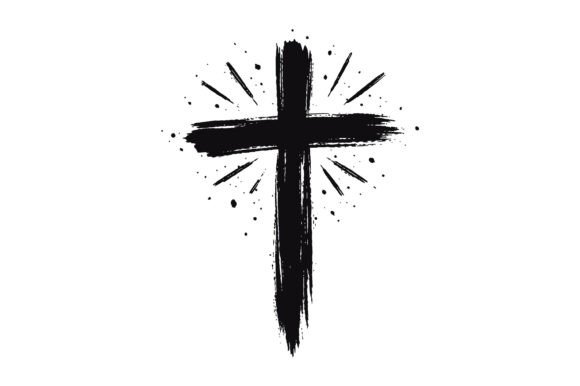Brush Stroke Cross Design for T-Shirt Designs