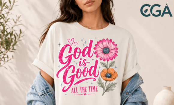 God is Good All the Time Floral PNG — T-Shirt Designs
