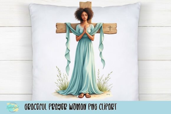 Graceful Prayer Woman PNG Clipart