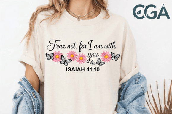 Isaiah 41 10 Bible Verse PNG for T-Shirt Designs