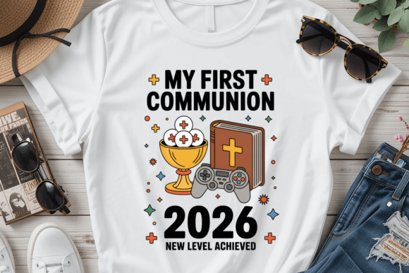 My First Communion 2026 Gaming PNG T-Shirt Designs