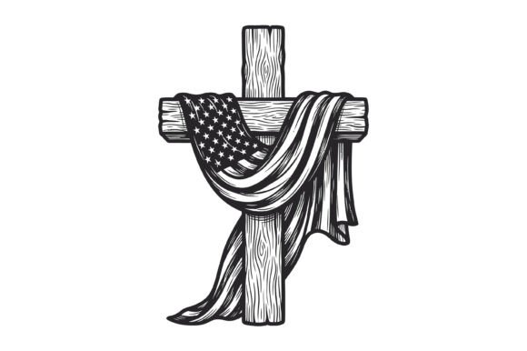 Patriotic Cross SVG for T-Shirt Designs