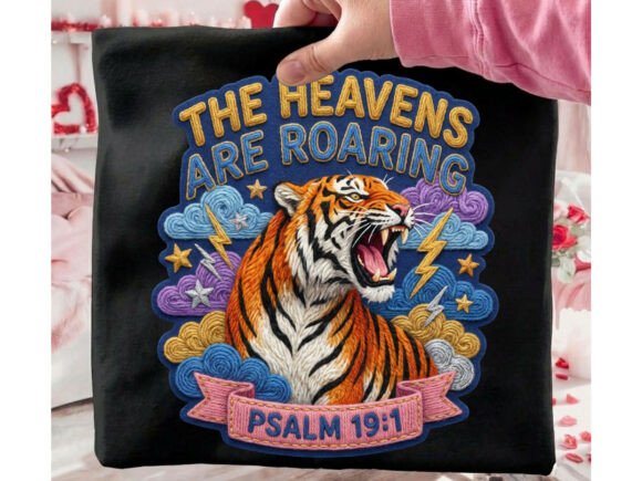 Retro Tiger Psalm 191 T-Shirt Design