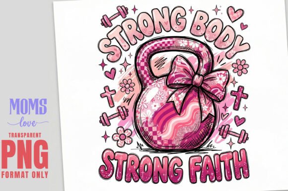 Strong Body Strong Faith PNG Sublimation for T-Shirt Designs